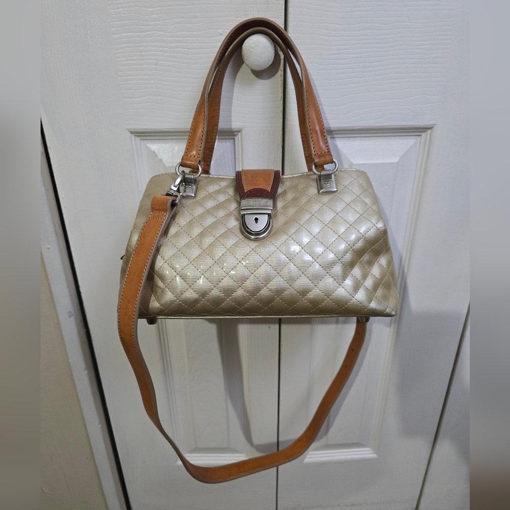 Consuela Patent Leather Champagne Candy Crush Small  Shoulder Medicine Hand Bag